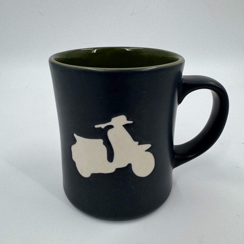 Starbucks 2011 Scooter Moped Matte Black Olive Green New‎ Bone China Mug
